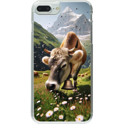 Coque iPhone 7 Plus / 8 Plus - Plastique transparent Vache montagne Valais