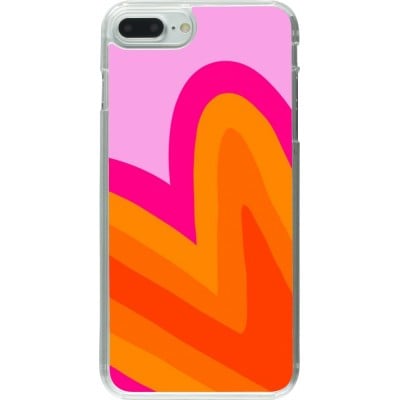 Coque iPhone 7 Plus / 8 Plus - Plastique transparent Valentine 2024 heart gradient