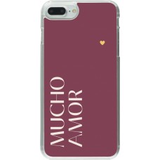 Coque iPhone 7 Plus / 8 Plus - Plastique transparent Valentine 2024 mucho amor rosado