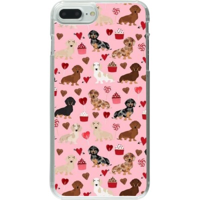 Coque iPhone 7 Plus / 8 Plus - Plastique transparent Valentine 2024 puppy love