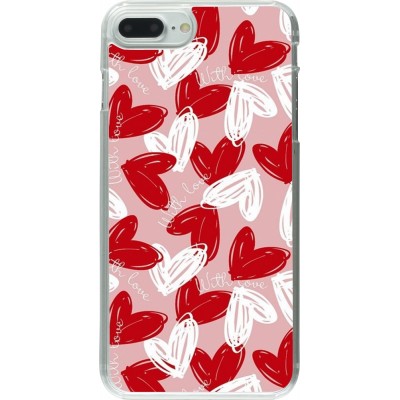 Coque iPhone 7 Plus / 8 Plus - Plastique transparent Valentine 2024 with love heart