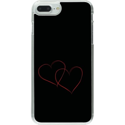 Coque iPhone 7 Plus / 8 Plus - Plastique transparent Valentine 2023 attached heart