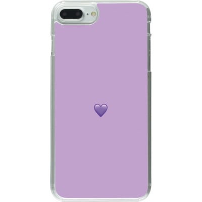 Coque iPhone 7 Plus / 8 Plus - Plastique transparent Valentine 2023 purpule single heart