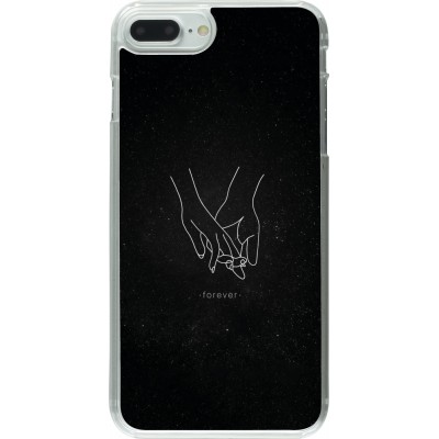 Coque iPhone 7 Plus / 8 Plus - Plastique transparent Valentine 2023 hands forever