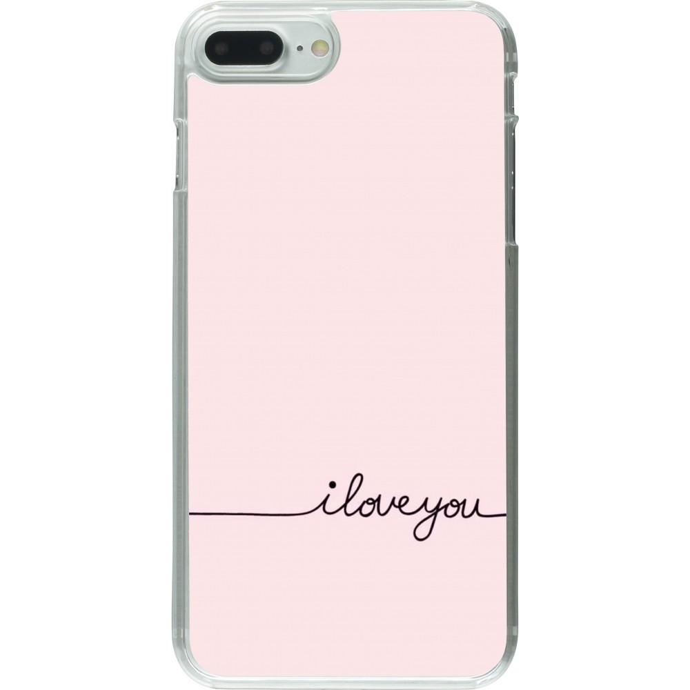 Coque iPhone 7 Plus / 8 Plus - Plastique transparent Valentine 2023 i love you writing