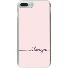 Coque iPhone 7 Plus / 8 Plus - Plastique transparent Valentine 2023 i love you writing