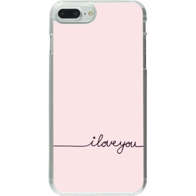 Coque iPhone 7 Plus / 8 Plus - Plastique transparent Valentine 2023 i love you writing