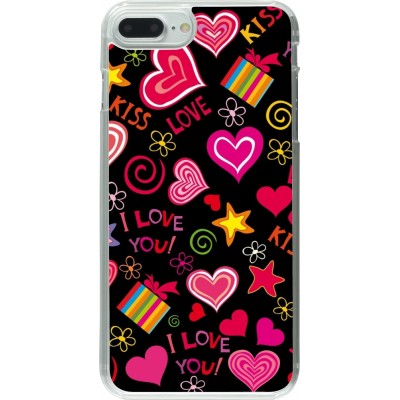 Coque iPhone 7 Plus / 8 Plus - Plastique transparent Valentine 2023 love symbols