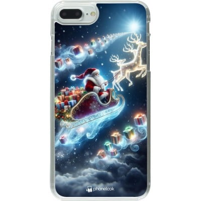 Coque iPhone 7 Plus / 8 Plus - Plastique transparent Noël 2023 Père Noël enchanté