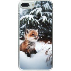 Coque iPhone 7 Plus / 8 Plus - Plastique transparent Noël 2023 Renardeau sapin