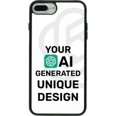 Coque iPhone 7 Plus / 8 Plus - Silicone rigide noir 100% unique générée par intelligence artificielle (AI) avec vos idées