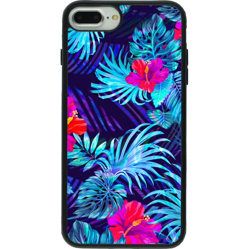 Coque iPhone 7 Plus / 8 Plus - Silicone rigide noir Blue Forest