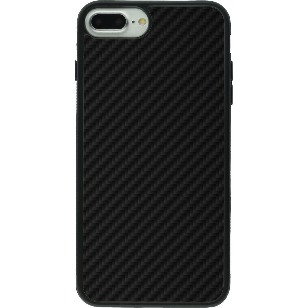 Coque iPhone 7 Plus / 8 Plus - Silicone rigide noir Carbon Basic