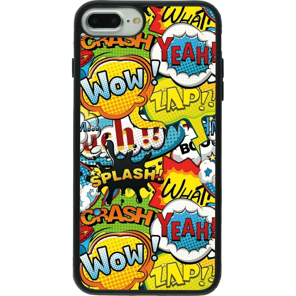 Coque iPhone 7 Plus / 8 Plus - Silicone rigide noir Cartoons slogans