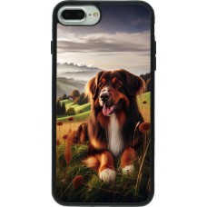 Coque iPhone 7 Plus / 8 Plus - Silicone rigide noir Chien Campagne Suisse