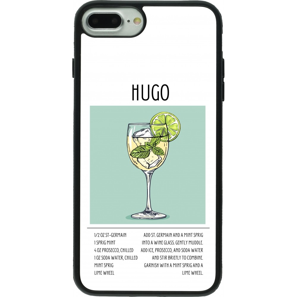 Coque iPhone 7 Plus / 8 Plus - Silicone rigide noir Cocktail recette Hugo