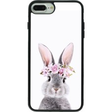 Coque iPhone 7 Plus / 8 Plus - Silicone rigide noir Easter 2023 flower bunny