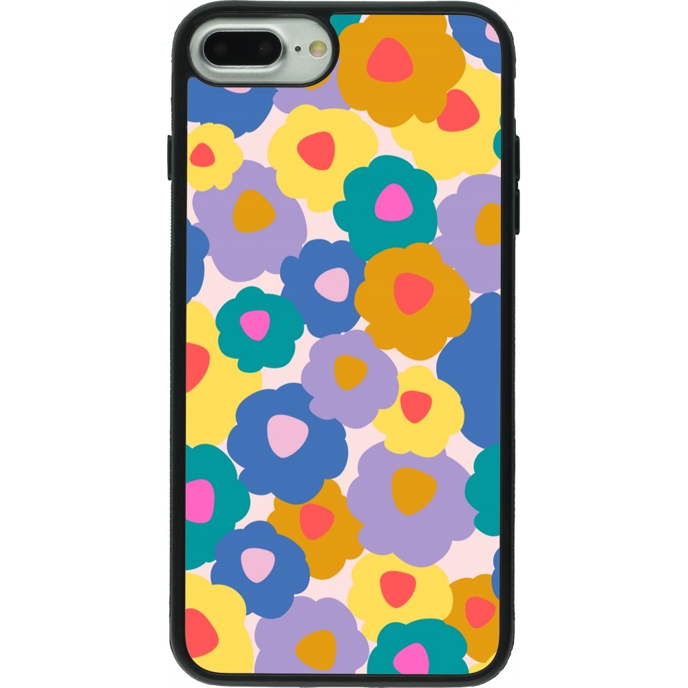 Coque iPhone 7 Plus / 8 Plus - Silicone rigide noir Easter 2024 flower power