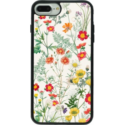 Coque iPhone 7 Plus / 8 Plus - Silicone rigide noir Flora Botanical Wildlife