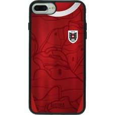 Coque iPhone 7 Plus / 8 Plus - Silicone rigide noir Maillot de football Autriche personnalisable