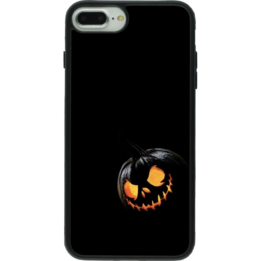 Coque iPhone 7 Plus / 8 Plus - Silicone rigide noir Halloween 2023 discreet pumpkin