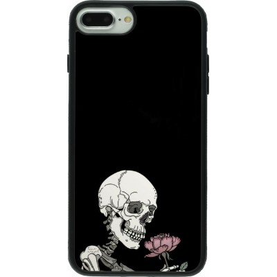 Coque iPhone 7 Plus / 8 Plus - Silicone rigide noir Halloween 2023 rose and skeleton