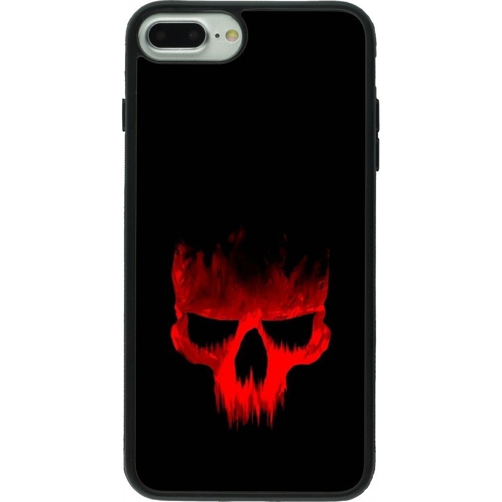 Coque iPhone 7 Plus / 8 Plus - Silicone rigide noir Halloween 2023 scary skull