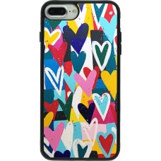 Coque iPhone 7 Plus / 8 Plus - Silicone rigide noir Joyful Hearts