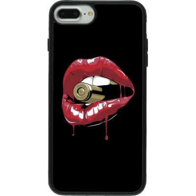 Coque iPhone 7 Plus / 8 Plus - Silicone rigide noir Lips bullet