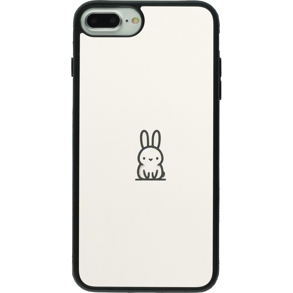 Coque iPhone 7 Plus / 8 Plus - Silicone rigide noir Minimal bunny cutie