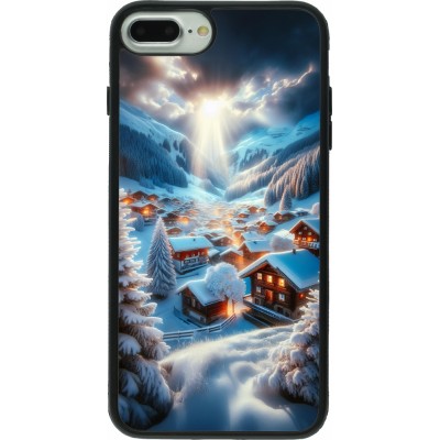 Coque iPhone 7 Plus / 8 Plus - Silicone rigide noir Mont Neige Lumière