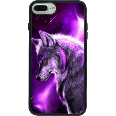 Coque iPhone 7 Plus / 8 Plus - Silicone rigide noir Purple Sky Wolf