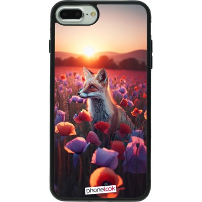 Coque iPhone 7 Plus / 8 Plus - Silicone rigide noir Renard pourpre au crépuscule