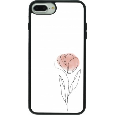 Coque iPhone 7 Plus / 8 Plus - Silicone rigide noir Spring 23 minimalist flower