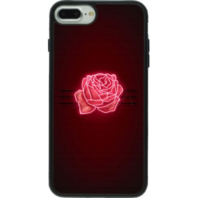 Coque iPhone 7 Plus / 8 Plus - Silicone rigide noir Spring 23 neon rose