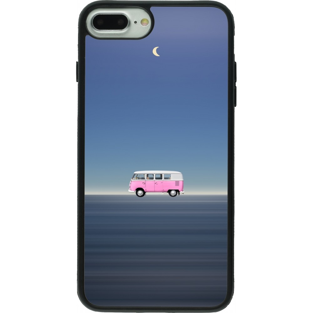 Coque iPhone 7 Plus / 8 Plus - Silicone rigide noir Spring 23 pink bus