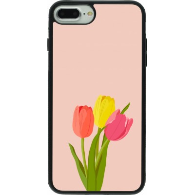 Coque iPhone 7 Plus / 8 Plus - Silicone rigide noir Spring 23 tulip trio