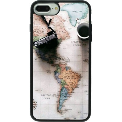 Coque iPhone 7 Plus / 8 Plus - Silicone rigide noir Travel 01