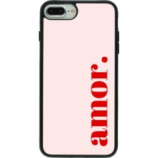 Coque iPhone 7 Plus / 8 Plus - Silicone rigide noir Valentine 2024 amor