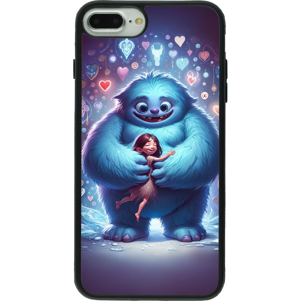 Coque iPhone 7 Plus / 8 Plus - Silicone rigide noir Valentine 2024 Fluffy Love