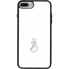 Coque iPhone 7 Plus / 8 Plus - Silicone rigide noir Valentine 2024 heart by Millennials