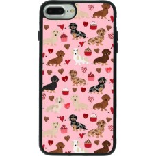 Coque iPhone 7 Plus / 8 Plus - Silicone rigide noir Valentine 2024 puppy love