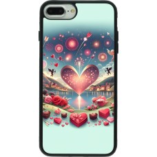 Coque iPhone 7 Plus / 8 Plus - Silicone rigide noir Valentine 2025 Chic