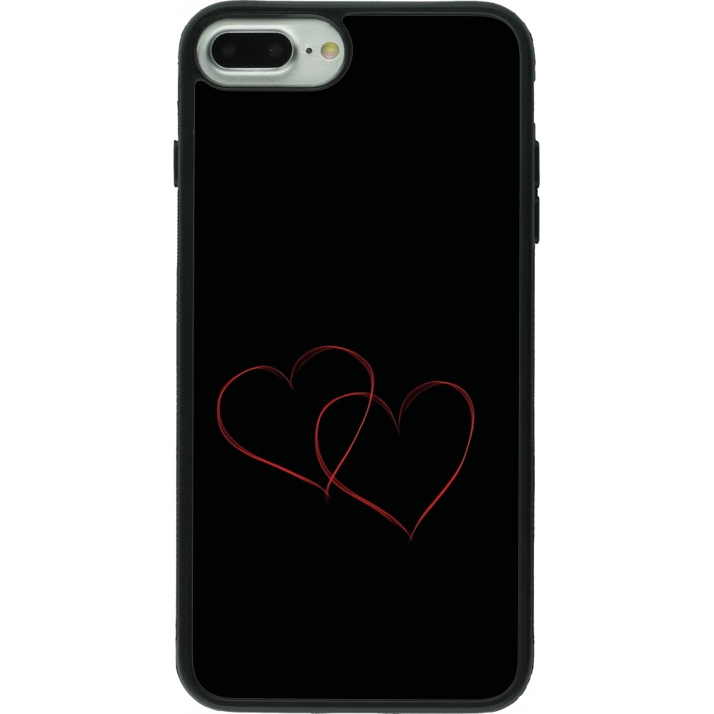 Coque iPhone 7 Plus / 8 Plus - Silicone rigide noir Valentine 2023 attached heart