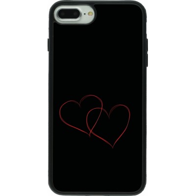 Coque iPhone 7 Plus / 8 Plus - Silicone rigide noir Valentine 2023 attached heart