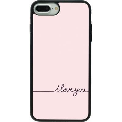 Coque iPhone 7 Plus / 8 Plus - Silicone rigide noir Valentine 2023 i love you writing