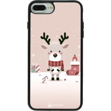 Coque iPhone 7 Plus / 8 Plus - Silicone rigide noir Noël 2023 Choupinette Renne