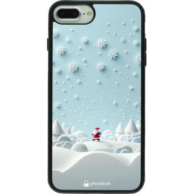 Coque iPhone 7 Plus / 8 Plus - Silicone rigide noir Noël 2023 Petit Père Flocon