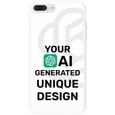 Coque iPhone 7 Plus / 8 Plus - Silicone rigide blanc 100% unique générée par intelligence artificielle (AI) avec vos idées