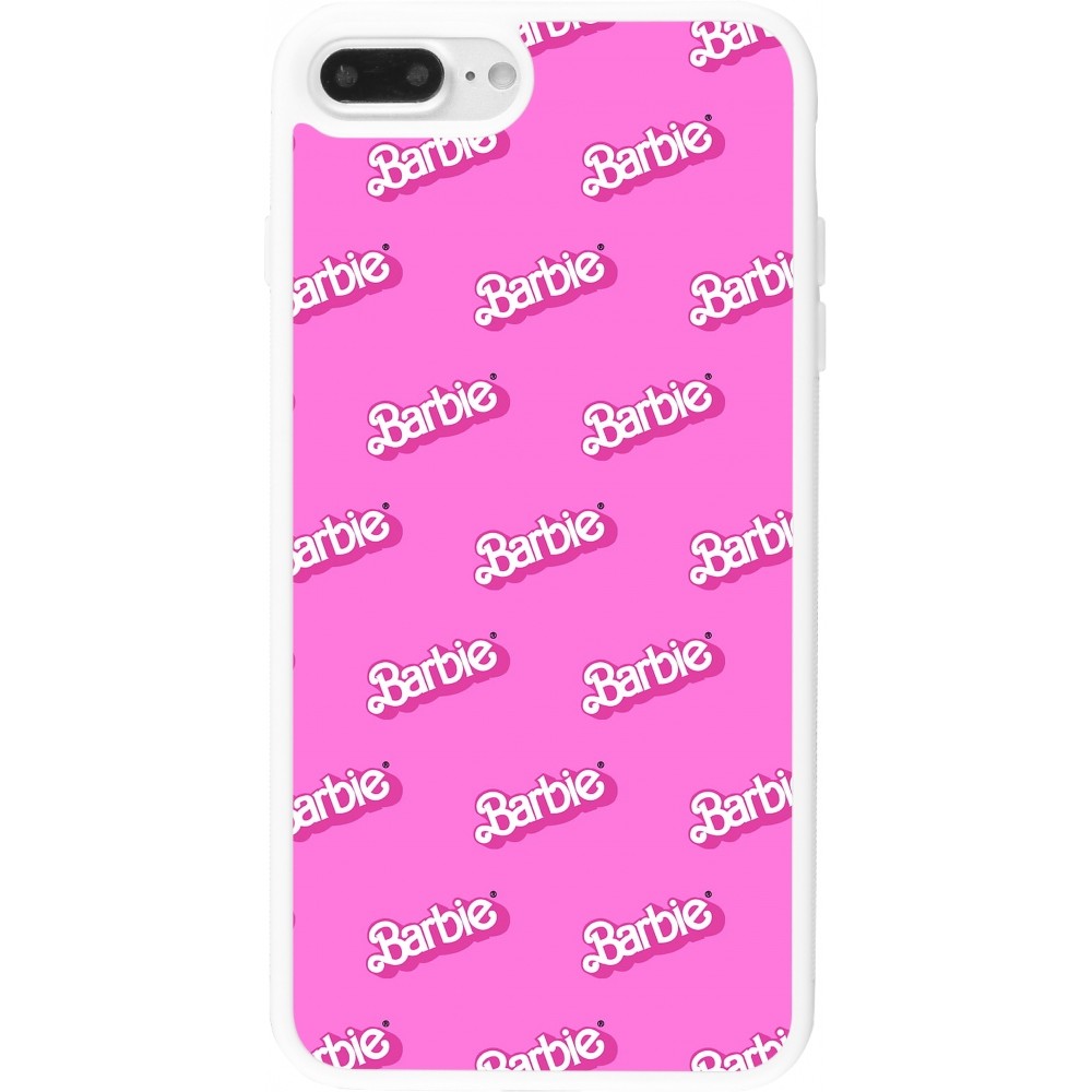 Coque iPhone 7 Plus / 8 Plus - Silicone rigide blanc Barbie Pattern